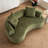 Luna Curved Upholstered Boneless Sleeper Compression Sofa with Deep Seat & Pillows-122781597