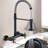 Double-Handle 2-Hole Wall-Mount Pre-Rinse Bridge Kitchen Faucet-125077424