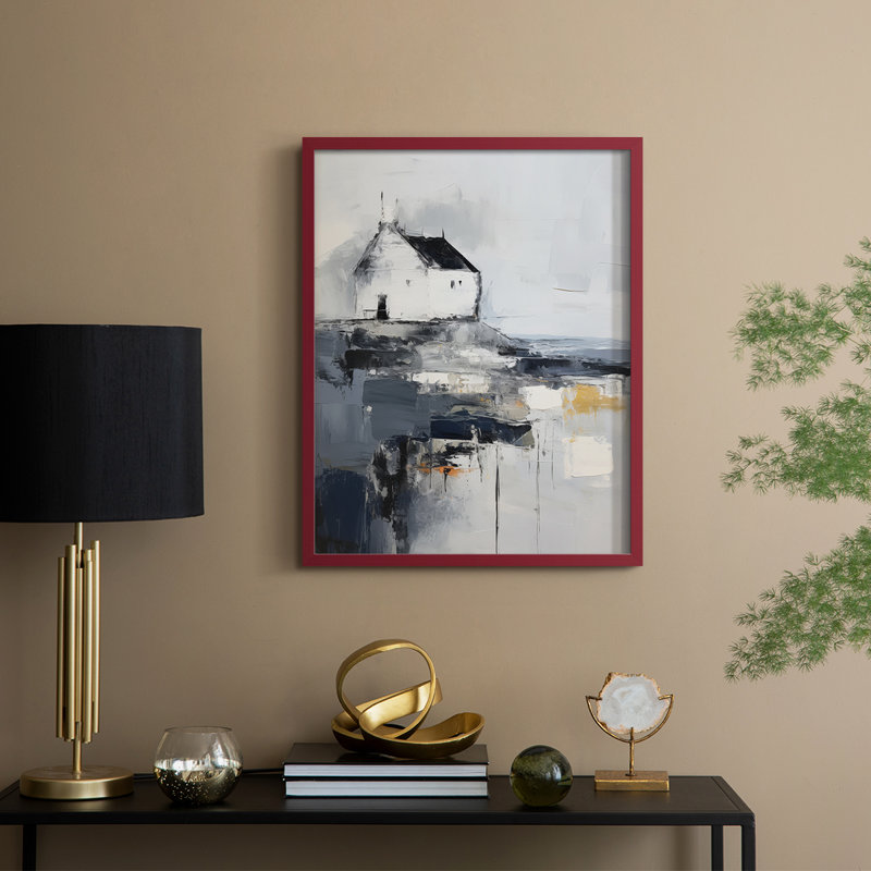 «NAUTICAL Series», reproduction encadrée en bois massif, 11" H x 9" W, Rouge