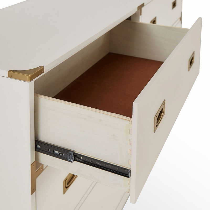 Commode 6 tiroirs Dania, Blanc