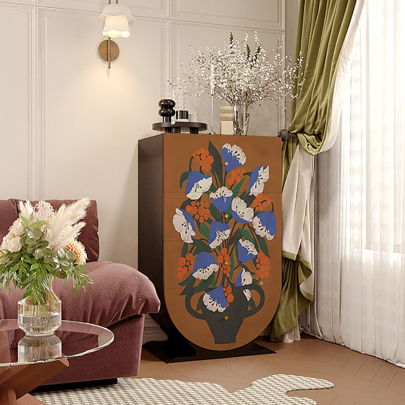 Living room French retro style decorative cabinet