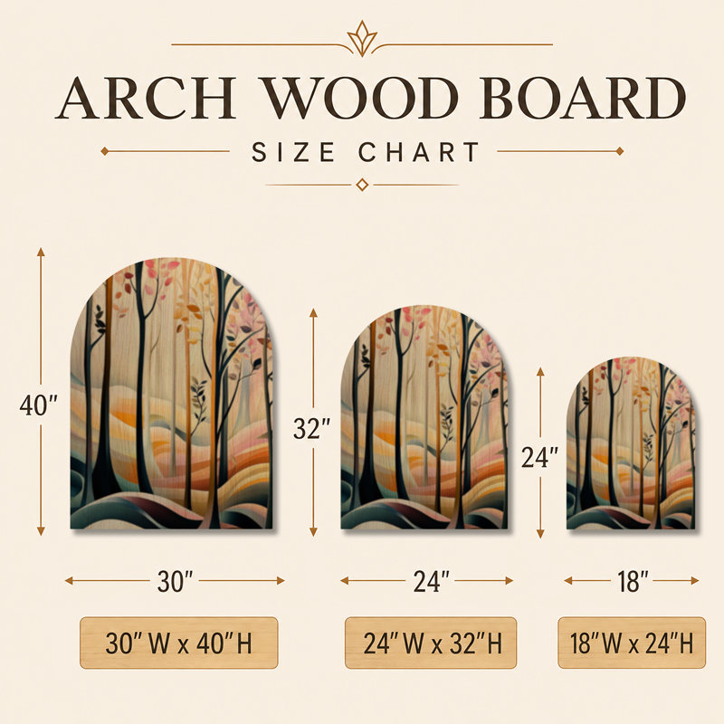 «Forest at Blush Dawn II», art mural en bois arqué nature, H 32 po x l 24 po, Arche