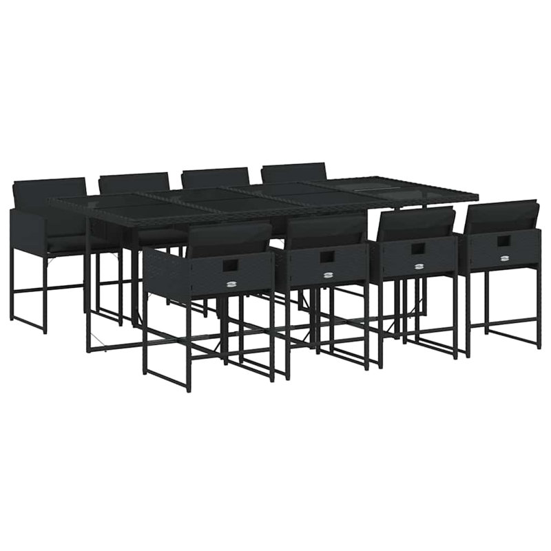 Patio Dining Set with, Black, Black