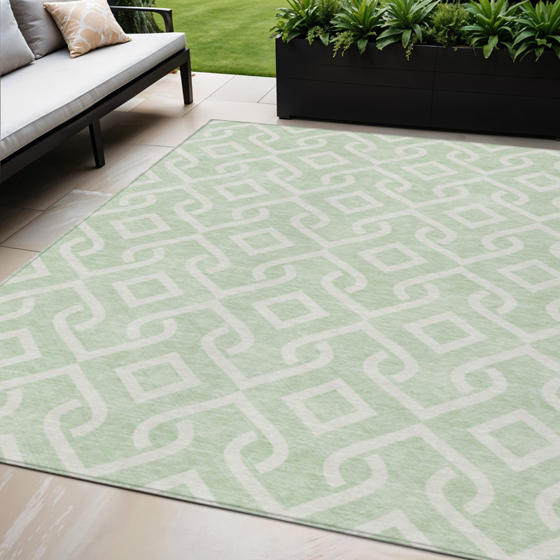 Tapis intérieur lavable à motif géométrique ivoire 5 pi x 8 pi