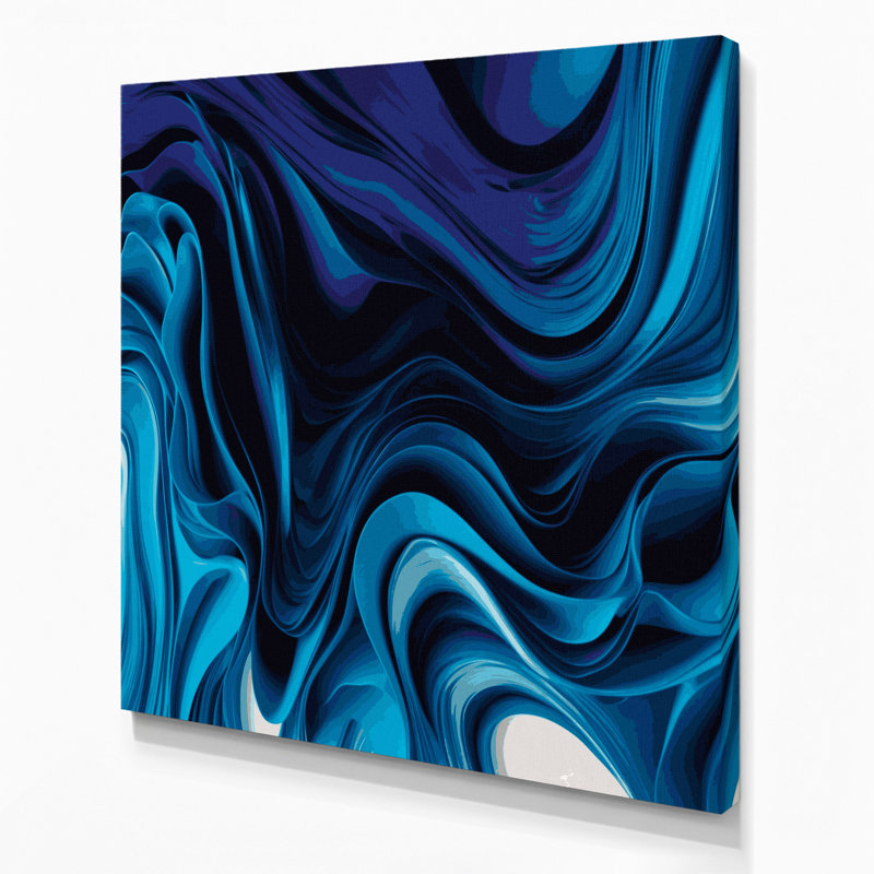Art mural sur toile dégradé abstrait bleu 47, H 16 po x l 16 po