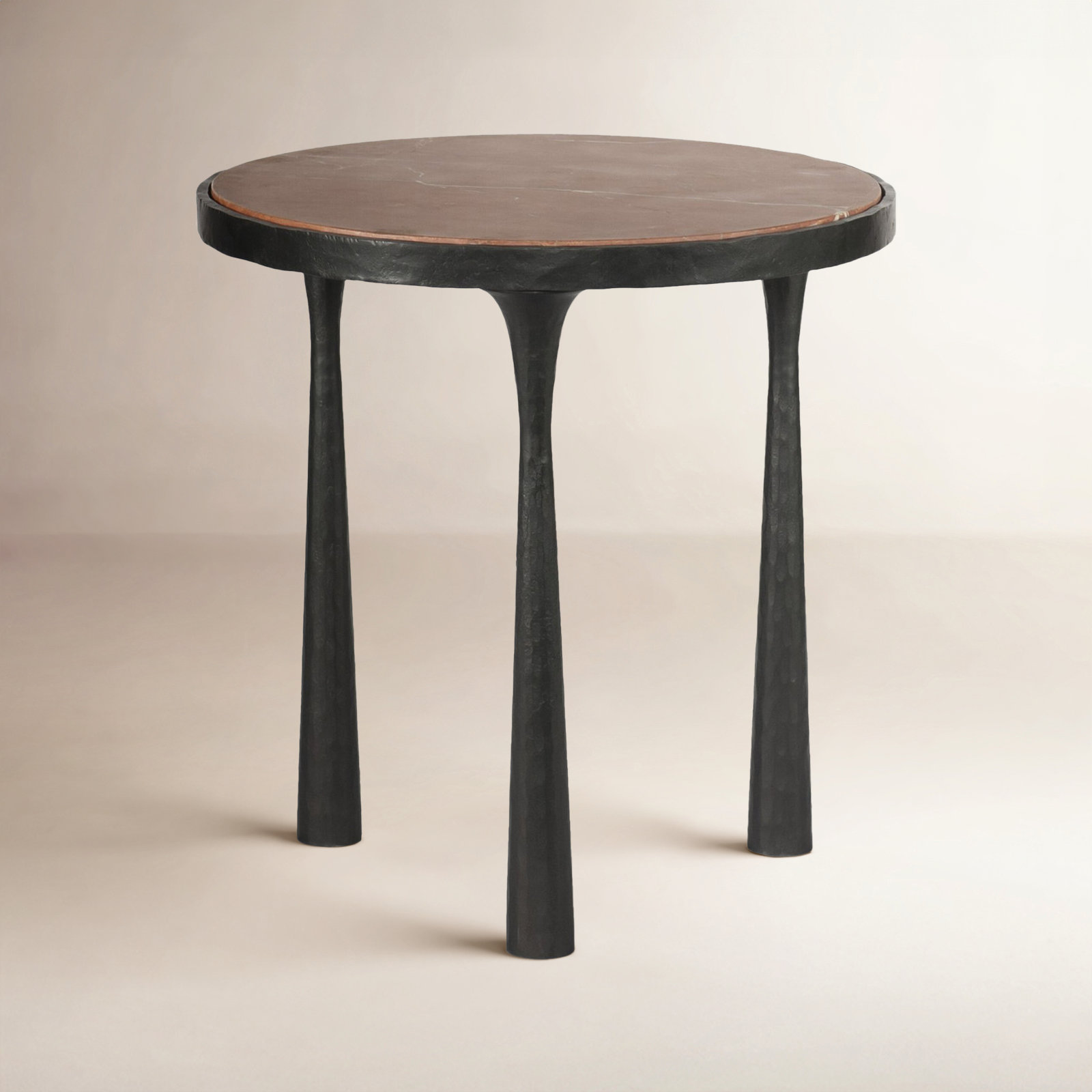 Billings End Table, Rust Top/Gray Base
