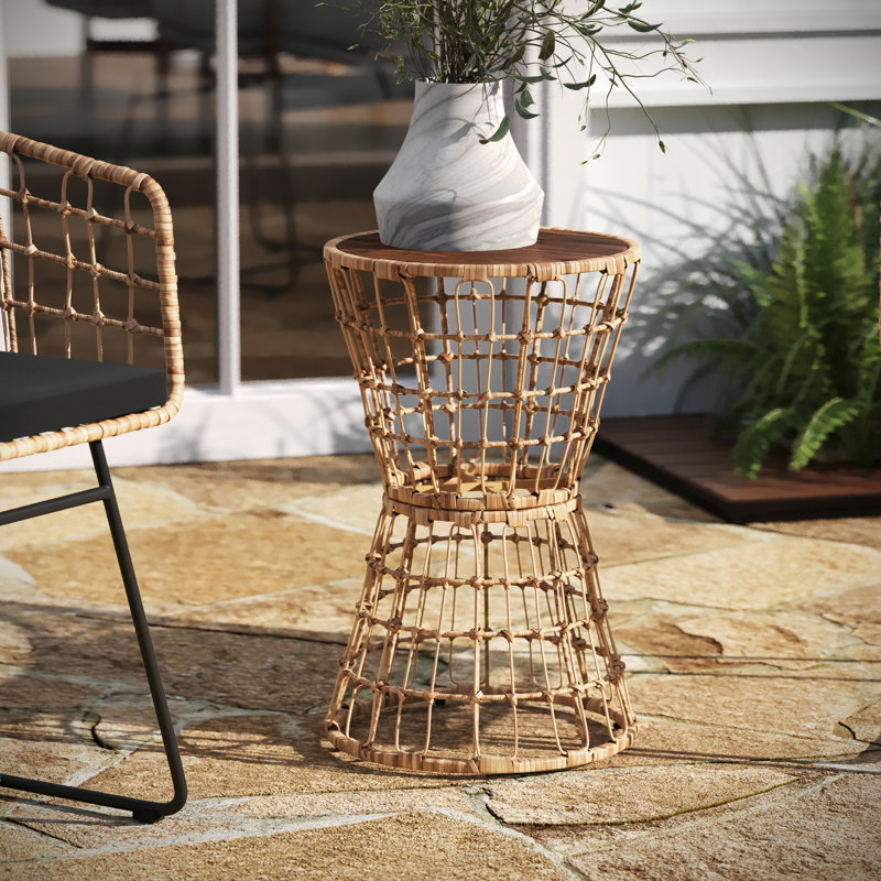 Fielder Round Outdoor Side Table , 15.75'' in. W 15.75'' in. D