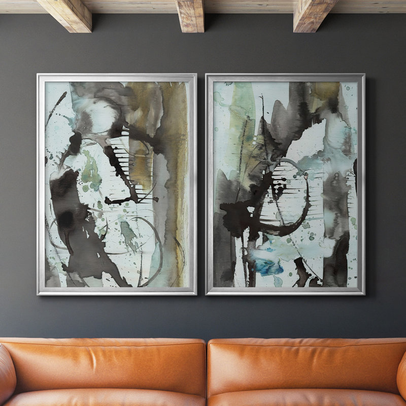 «Lyrical Abstract I», toile encadrée de qualité supérieure - prête à être accrochée, H 30,5 po x l 45 po