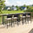 Rectangular Metal Outdoor Bar Table (Set of 2)-116376043-116376045