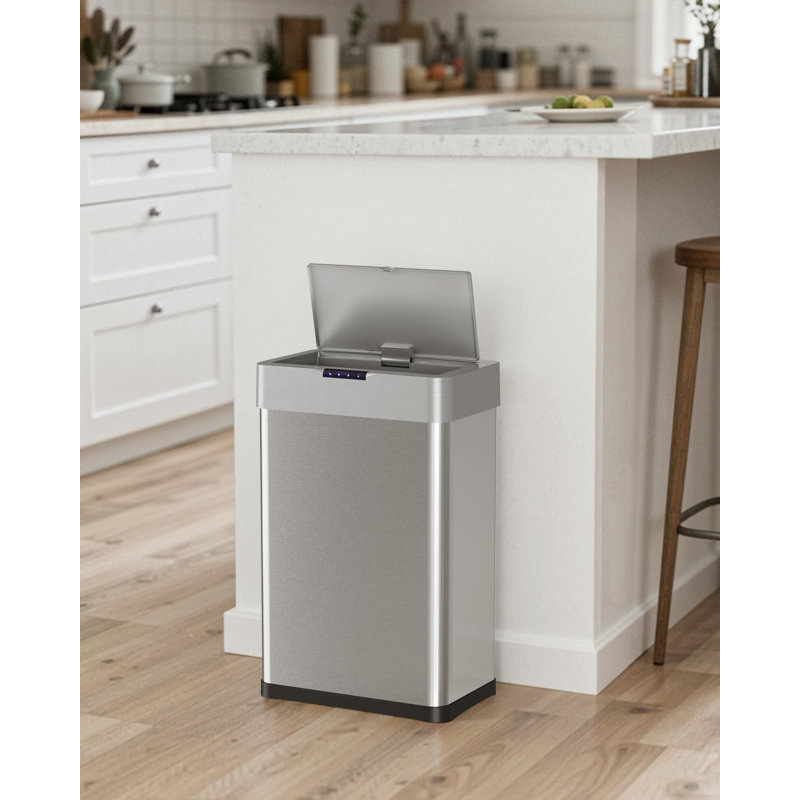 Stainless Steel Motion Sensor Kitchen Trash Can, 58.5cm H x 41cm W x 26.5cm D, 50, Stainless Steel