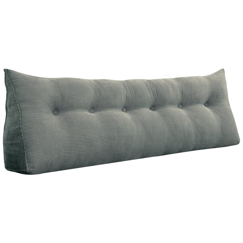Coussin de lecture Sit-up Back Comfort 100% coton velours côtelé, Très grand lit, Gris