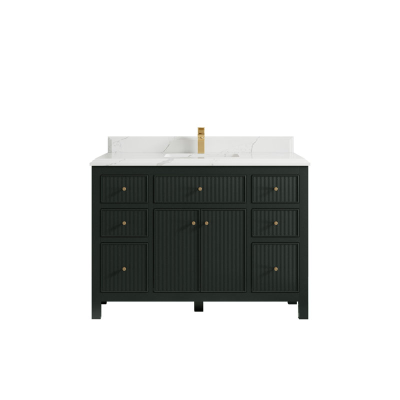 Ensemble de meuble-lavabo simple 48 po Cove Edge Empira, Calacatta Laza