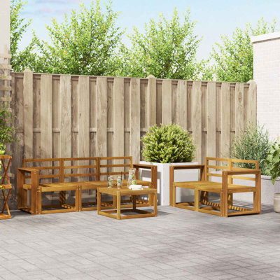  Outdoor Sofa Set Solid Acacia Wood Sectional Garden Furniture Modern