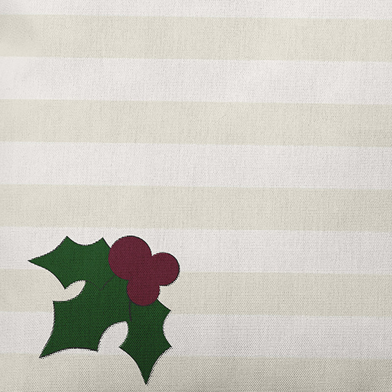Housse de coussin décoratif carrée à motif de Noël Holly, H 18 po x l 18 po