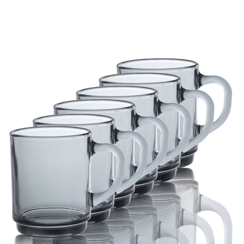 Tasse à café en verre trempé, Gris