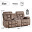 Causeuse inclinable manuelle de 80,7 po de largeur avec console centrale, porte-gobelets et rangement - Siège de cinéma en microfibre moelleuse-123333290