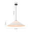 Grand luminaire suspendu conique en tissu 1 lumière