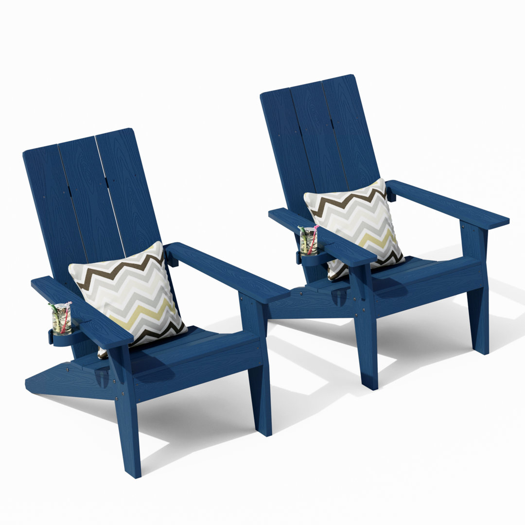 Plastic Outdoor Adirondack Chair(Set Of Two) Rosecliff Heights 