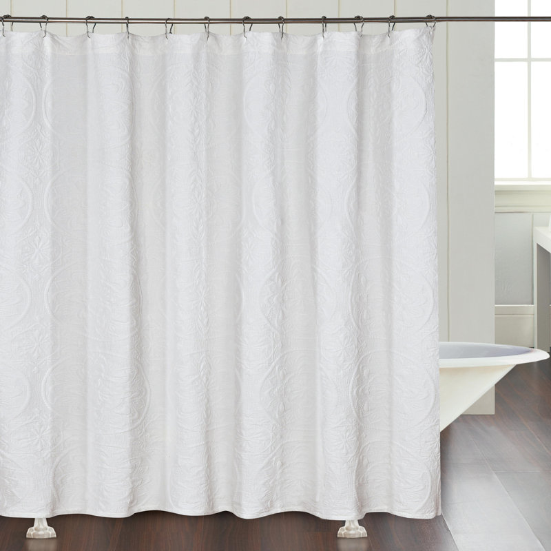  Rideau de douche Boheme Medallion Jacquard, Blanc