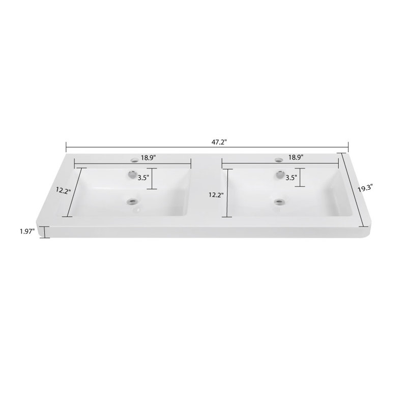 Plateau de meuble-lavabo 47,2 po