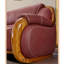 Chaise avec accoudoirs en cuir véritable européen simple et moderne de 49,2 po de largeur