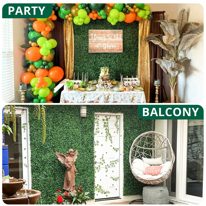 Artificial Grass Backdrop Wall (Set of 12), 16" H x 24" W x 1" D