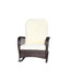 Chaise berçante à large siège pour l'extérieur avec coussin confortable - Beige convenant à la terrasse, au jardin, à la cour, à l'acier robuste et à la construction-489875990