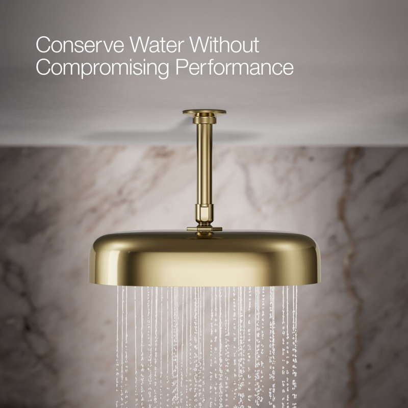 Statement™ 1.75 GPM Oblong 12 in. Rainhead with Katalyst Air-Induction Technology, Vibrant French Gold