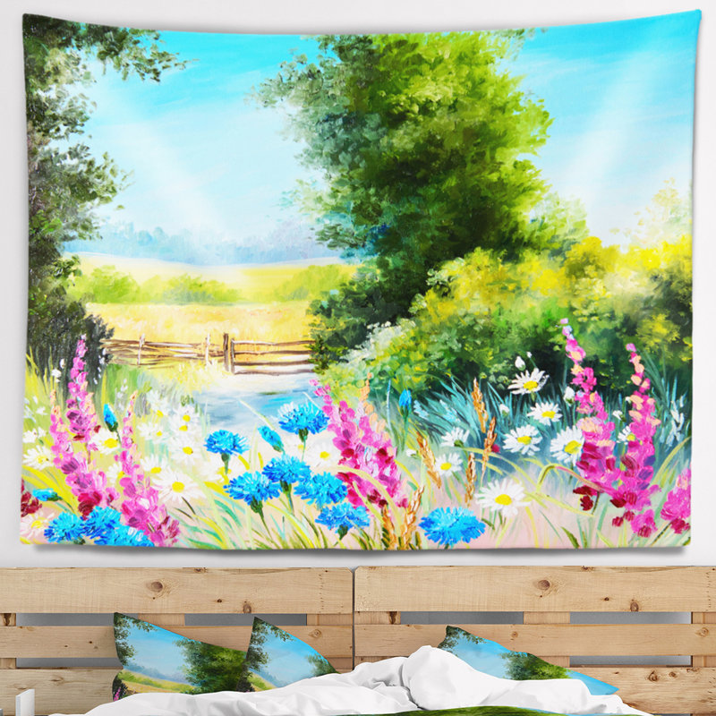 Tapisserie du monde des fleurs Floral, H 50 po x l 60 po