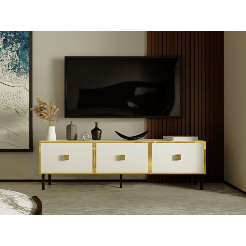 Keikei Unfinished TV Stand, Gold