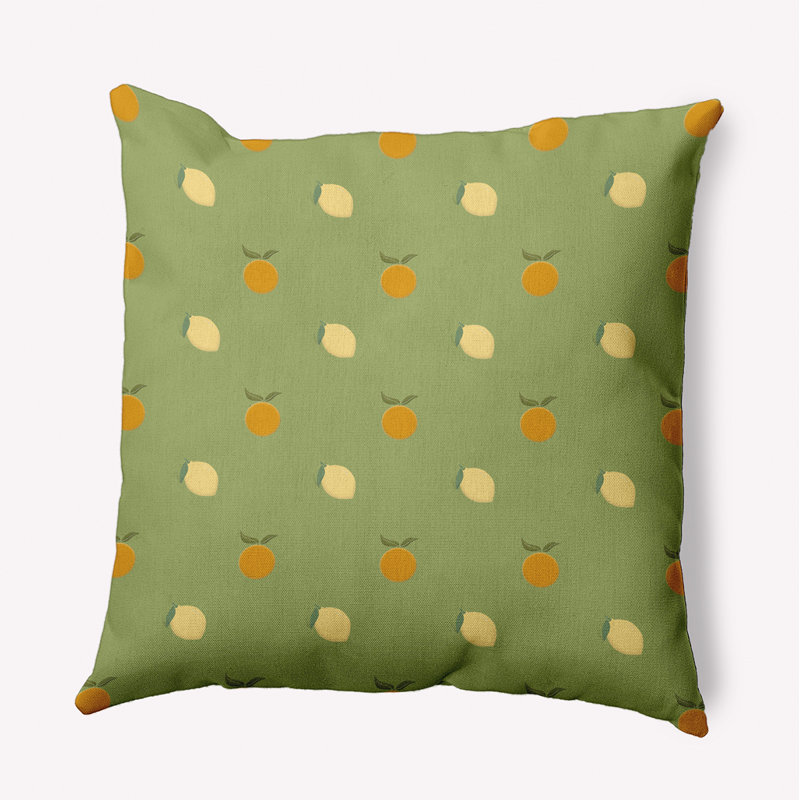 Coussin Oranges and Lemons, H 20 po x l 20 po, Mousse / jaune clair / orange