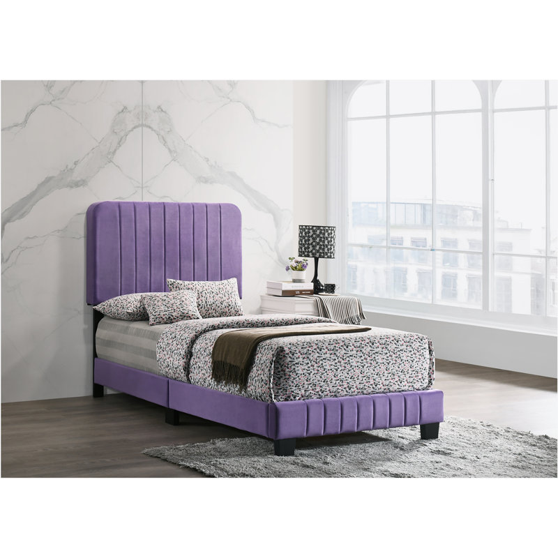 Cadre de lit contemporain, Lit simple, Mauve