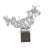 Polystone Handmade Floral Decorative Sculpture with Black Block Base-2104861192-2104861191