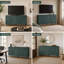 Buffet/crédence multimédia en bois massif vert émeraude de 183 cm (72 po)