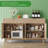 60" Sideboard Buffet Cabinet with 2 Drawers & 4 Wave Doors, Adjustable Shelves for Dining Room, Living Room, Kitchen