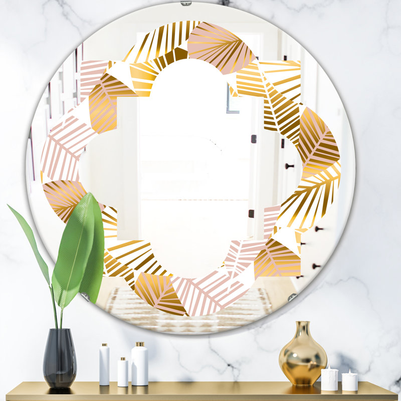 Miroir mural Palm Leaves II, H 23,6 po x l 23,6 po