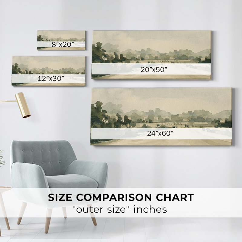 Rurales de campagne I sur toile, H 8 po x l 20 po x P 1,5 po