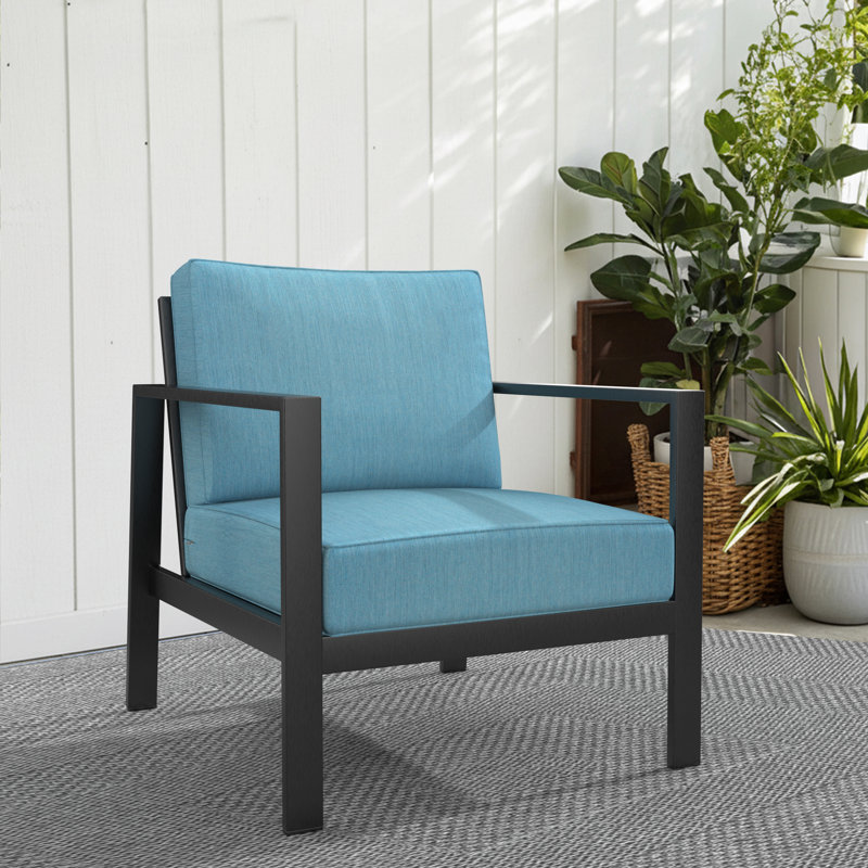 Outdoor Sunbrella Lounge Chair Cushion, Cast Horizon Sunbrella® Plainweave