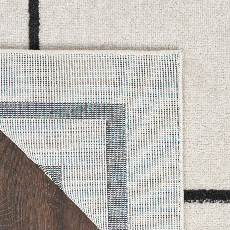 Tapis intérieur / extérieur noir Nourison Essentials Ivory, Rectangle 9 pi x 12 pi