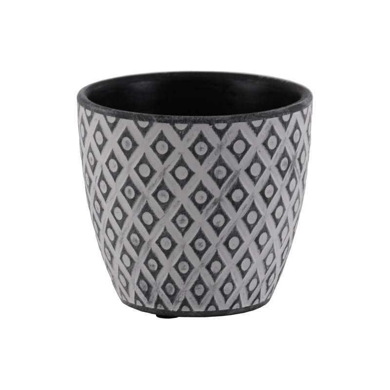 Pot de fleurs en ciment Diggs, Noir