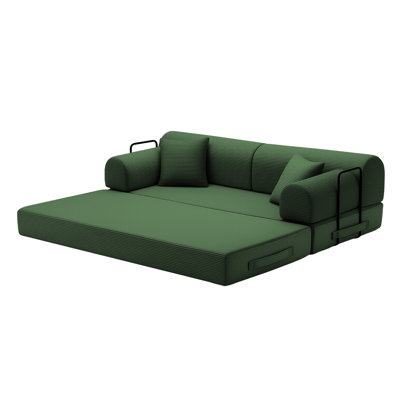 Cordstrand Vintage Corduroy Convertible Sofa Bed with Removable Pillows