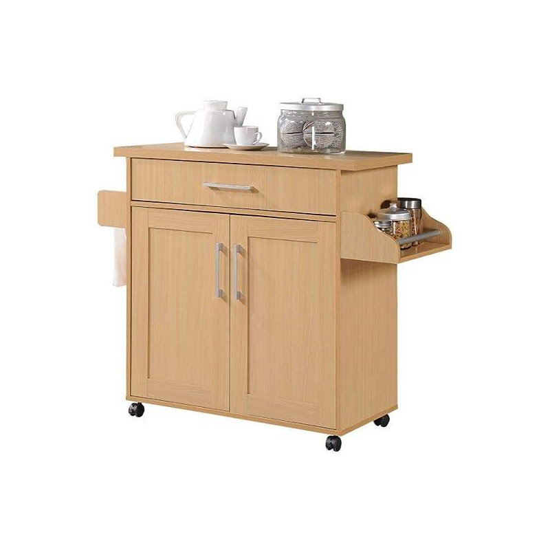 Albizu Wood Kitchen Island, Beech