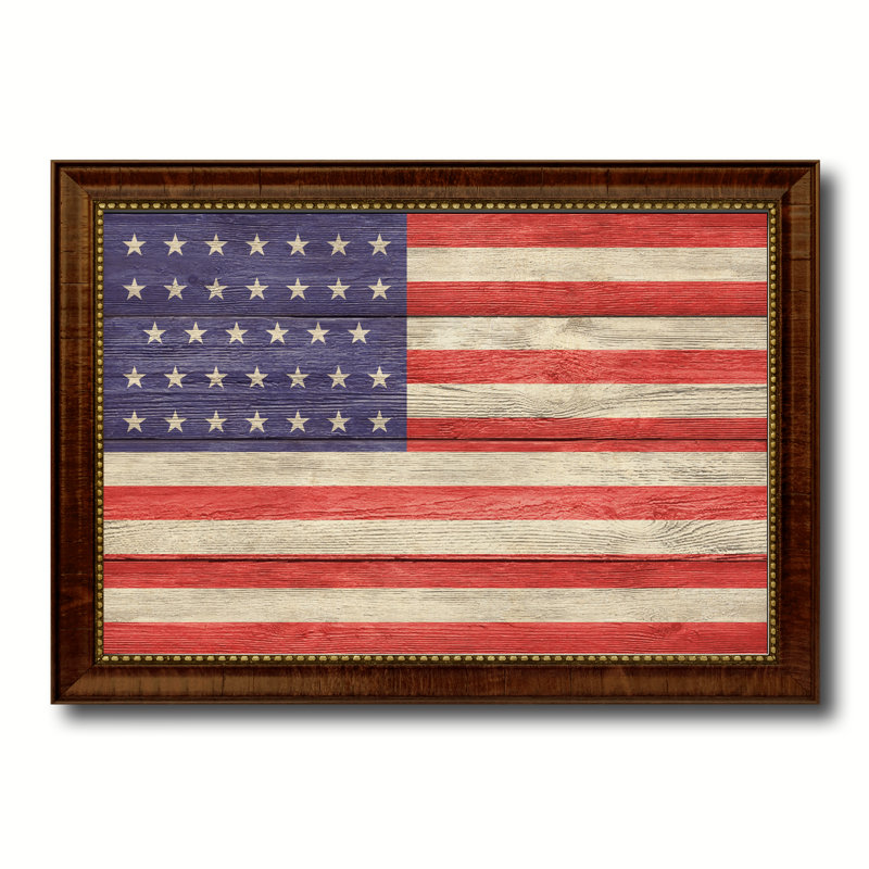 «Revolutionary War», impression de drapeau militaire texturé 34 étoiles, 15 x 21