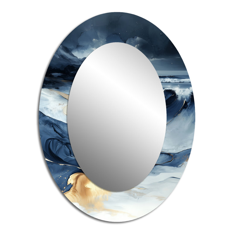 Miroir mural Moonlight Beach II - Bleu, 40 po x 30 po