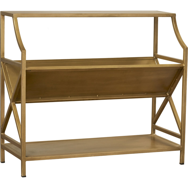 Keats Library 2 Tier 36"W Bookcase, Antique Gold