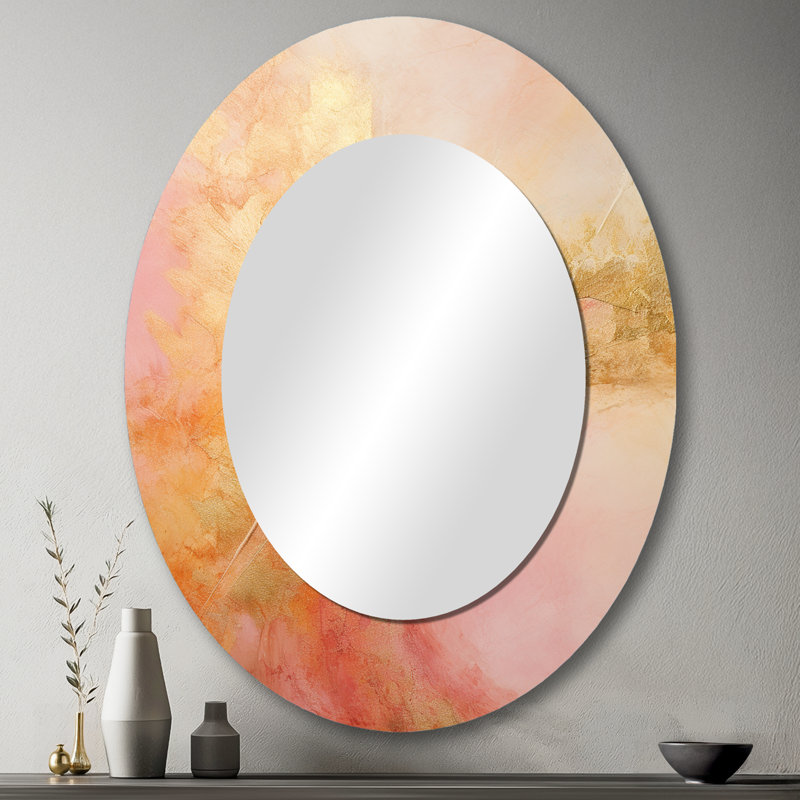 Miroir mural doré sur fond blanc, 43 po x 33 po