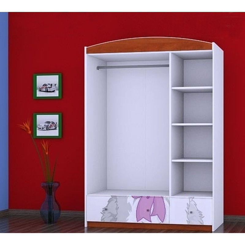 Nevin 3 Door Wardrobe, Red