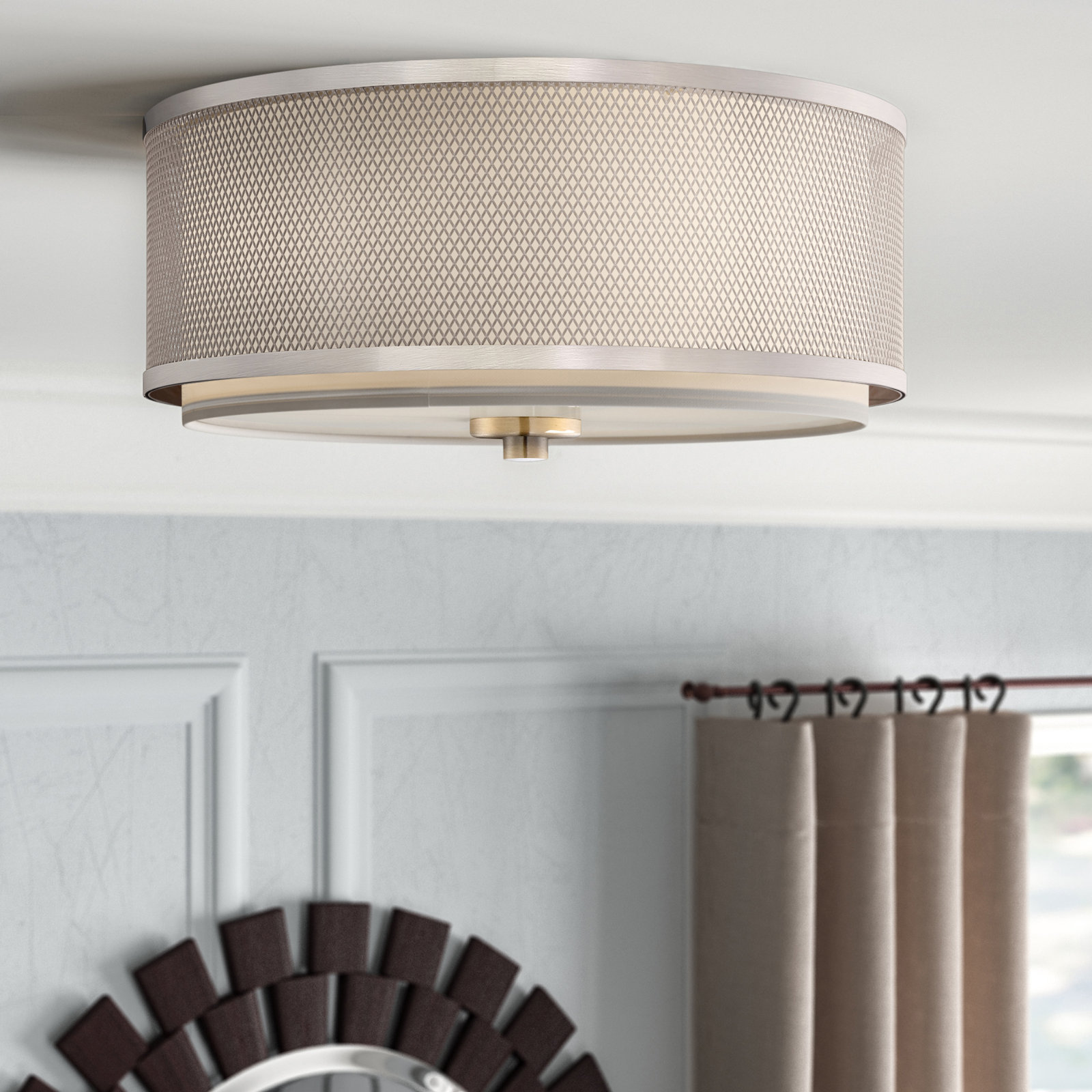 Penn 3-Light Flush Mount, Brushed Nickel