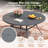 6-Person Patio Dining Set with Round Patio Dining Table and Padded Swivel Chairs-1230975817