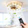 Caged Ceiling Fan With Lights Remote Control,Semi -Embedded Modern Ceiling Fans, 6 Speeds Reversible Blades, 4 Led Bulbs Include(White)